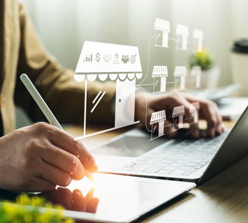 franchise graphics over laptop