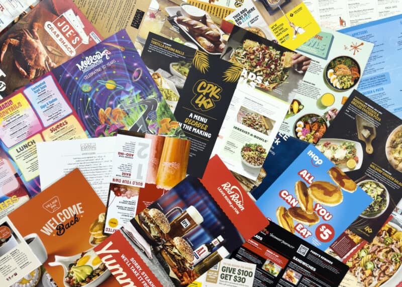 Printed Restaurant Menu Versioning